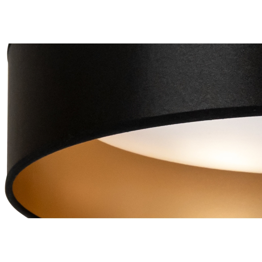 Duolla - LED Griestu lampa ROLLER LED/24W/230V d. 45 cm melna/zelta