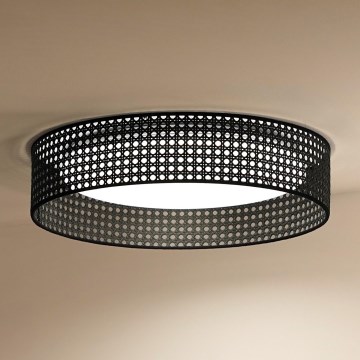 Duolla - LED Griestu lampa ROLLER RATTAN LED/24W/230V d. 45 cm melna