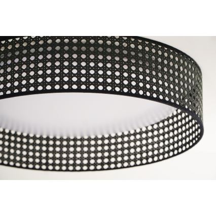 Duolla - LED Griestu lampa ROLLER RATTAN LED/24W/230V d. 45 cm melna