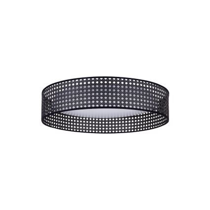 Duolla - LED Griestu lampa ROLLER RATTAN LED/24W/230V d. 45 cm melna