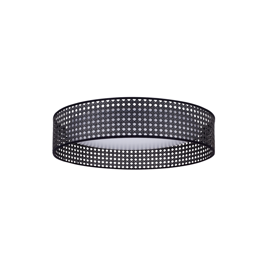 Duolla - LED Griestu lampa ROLLER RATTAN LED/24W/230V d. 45 cm melna