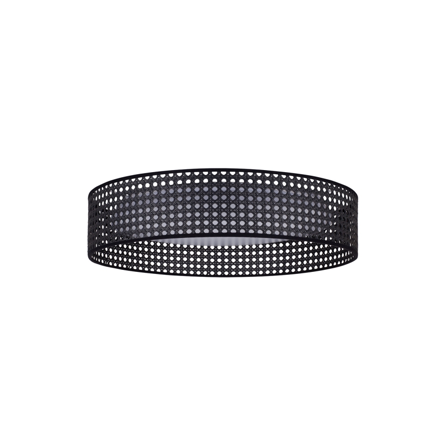 Duolla - LED Griestu lampa ROLLER RATTAN LED/24W/230V d. 45 cm melna