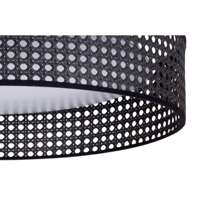 Duolla - LED Griestu lampa ROLLER RATTAN LED/24W/230V d. 45 cm melna