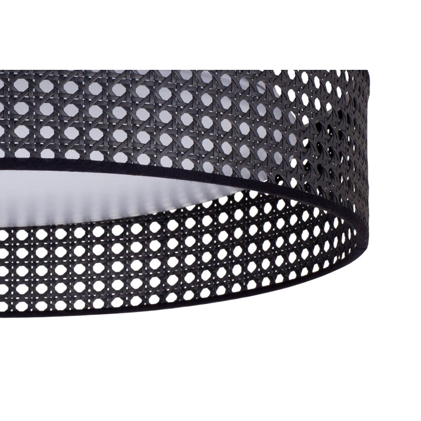 Duolla - LED Griestu lampa ROLLER RATTAN LED/24W/230V d. 45 cm melna