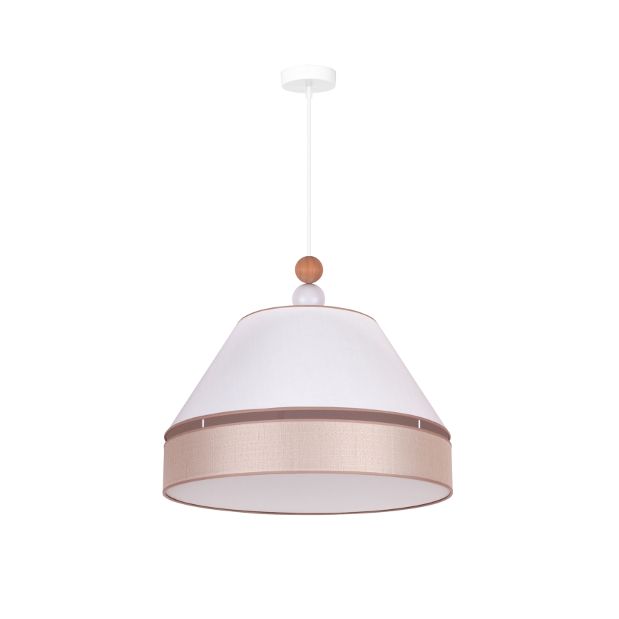 Duolla - Lustra ar auklu AVIGNON 1xE27/15W/230V d. 50 cm balta/bēša