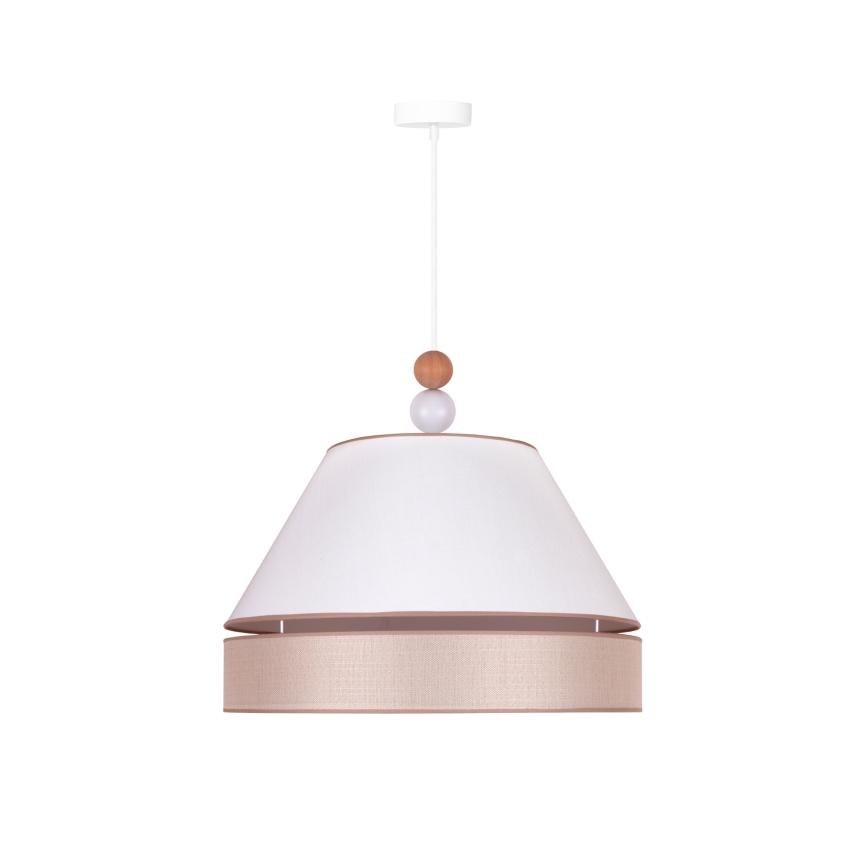 Duolla - Lustra ar auklu AVIGNON 1xE27/15W/230V d. 50 cm balta/bēša