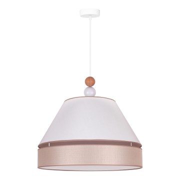 Duolla - Lustra ar auklu AVIGNON 1xE27/15W/230V d. 60 cm balta/bēša