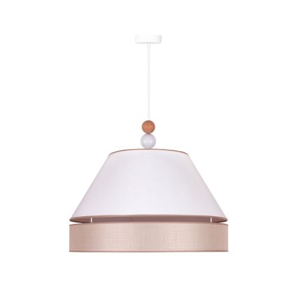 Duolla - Lustra ar auklu AVIGNON 1xE27/15W/230V d. 60 cm balta/bēša