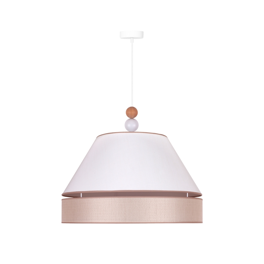 Duolla - Lustra ar auklu AVIGNON 1xE27/15W/230V d. 60 cm balta/bēša
