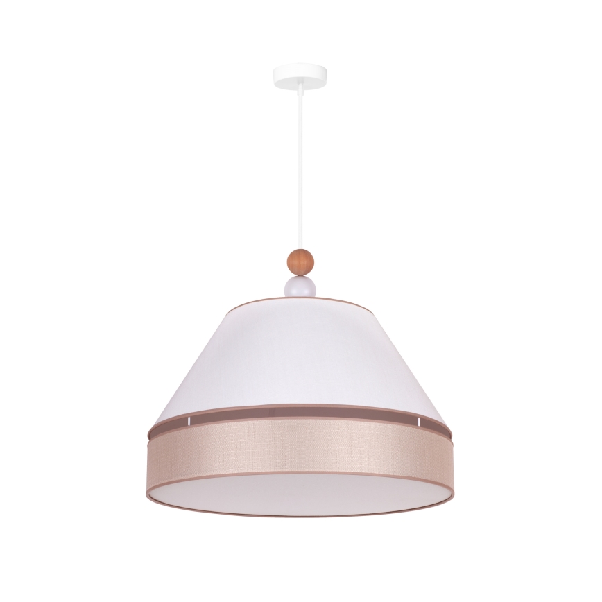 Duolla - Lustra ar auklu AVIGNON 1xE27/15W/230V d. 60 cm balta/bēša