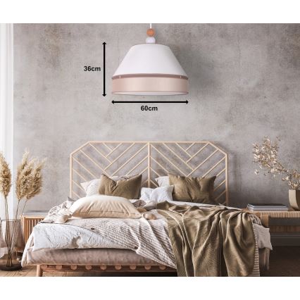 Duolla - Lustra ar auklu AVIGNON 1xE27/15W/230V d. 60 cm balta/bēša