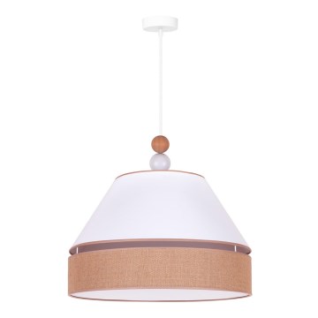 Duolla - Lustra ar auklu AVIGNON 1xE27/15W/230V d. 60 cm balta/brūna