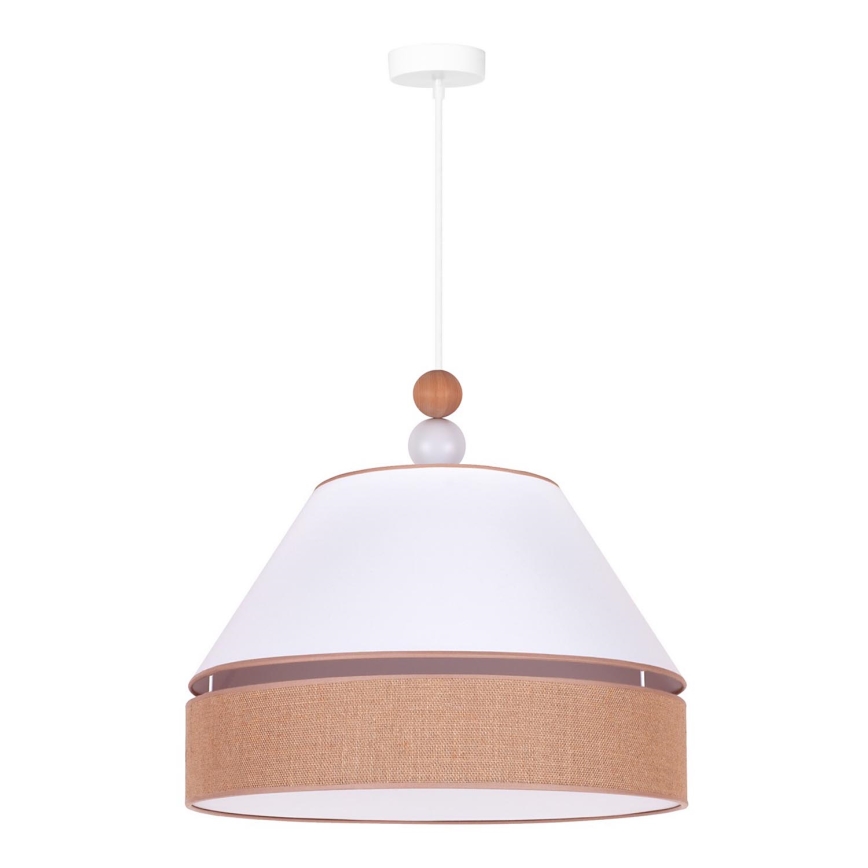 Duolla - Lustra ar auklu AVIGNON 1xE27/15W/230V d. 60 cm balta/brūna