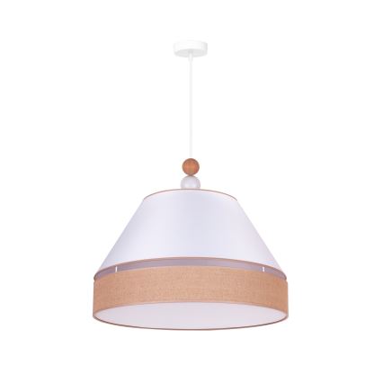 Duolla - Lustra ar auklu AVIGNON 1xE27/15W/230V d. 60 cm balta/brūna
