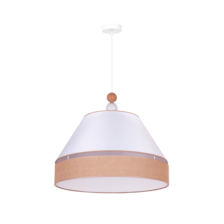 Duolla - Lustra ar auklu AVIGNON 1xE27/15W/230V d. 60 cm balta/brūna