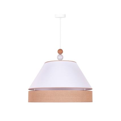 Duolla - Lustra ar auklu AVIGNON 1xE27/15W/230V d. 60 cm balta/brūna