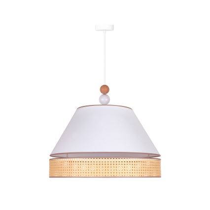 Duolla - Lustra ar auklu AVIGNON 1xE27/15W/230V d. 60 cm balta/rotanga