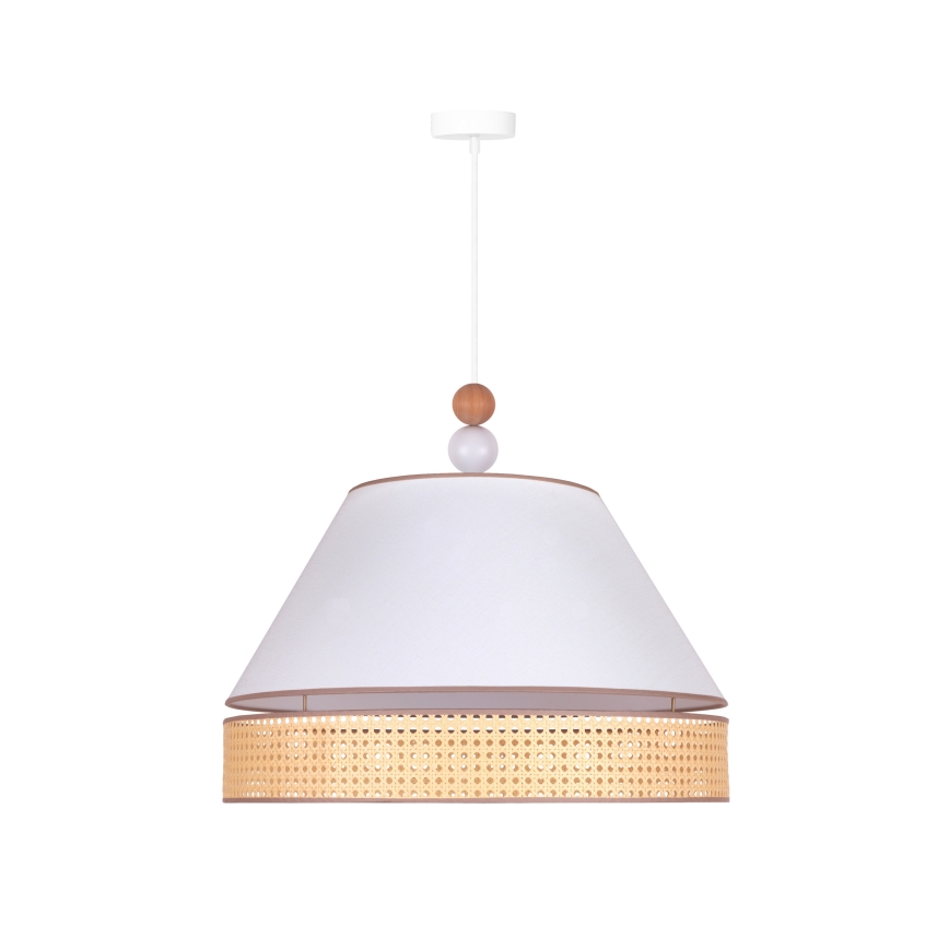 Duolla - Lustra ar auklu AVIGNON 1xE27/15W/230V d. 60 cm balta/rotanga
