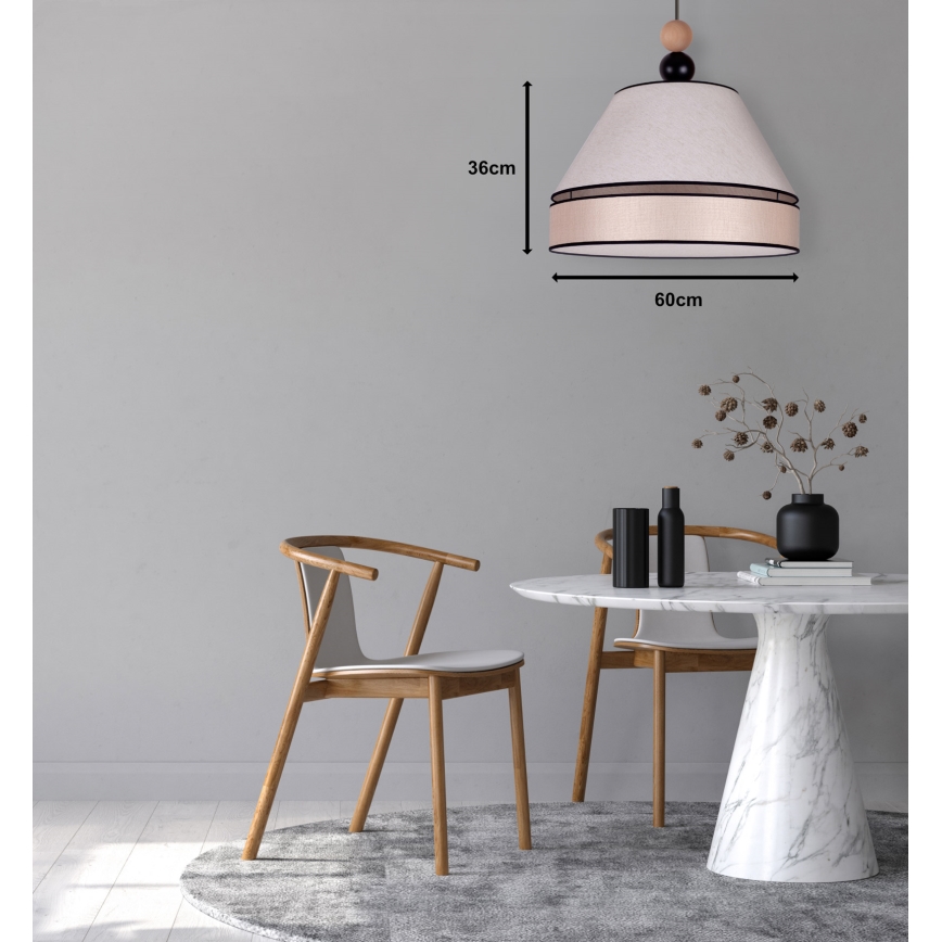 Duolla - Lustra ar auklu AVIGNON 1xE27/15W/230V d. 60 cm bēša