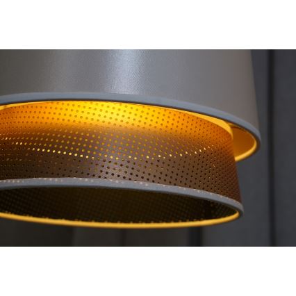 Duolla - Lustra ar auklu BELL SHINY 1xE27/15W/230V d. 25 cm balta/varš