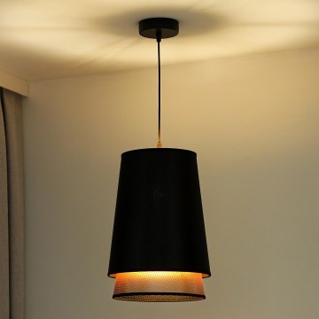 Duolla - Lustra ar auklu BELL SHINY 1xE27/15W/230V d. 25 cm melna/varš