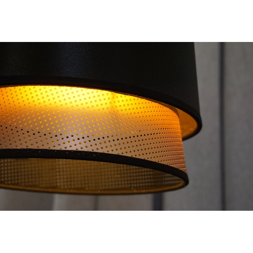 Duolla - Lustra ar auklu BELL SHINY 1xE27/15W/230V d. 25 cm melna/varš