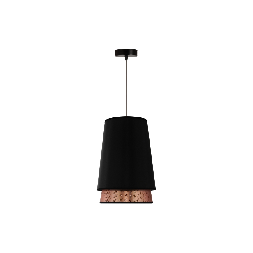 Duolla - Lustra ar auklu BELL SHINY 1xE27/15W/230V d. 25 cm melna/varš