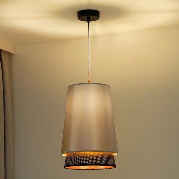 Duolla - Lustra ar auklu BELL SHINY 1xE27/15W/230V d. 25 cm sudraba/melna
