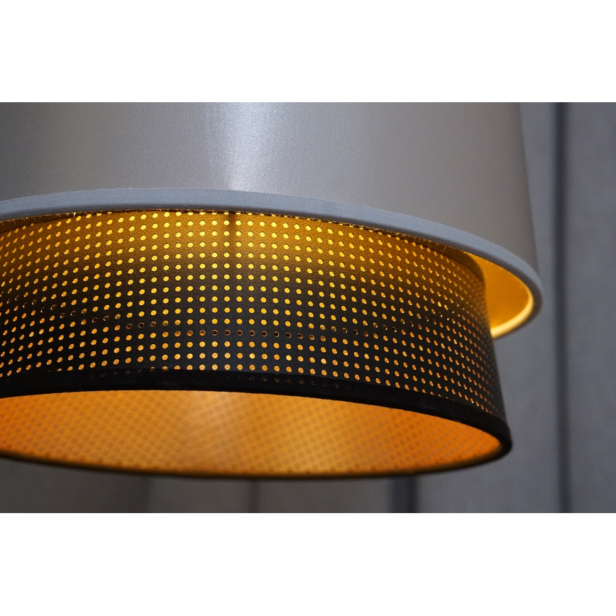 Duolla - Lustra ar auklu BELL SHINY 1xE27/15W/230V d. 25 cm sudraba/melna
