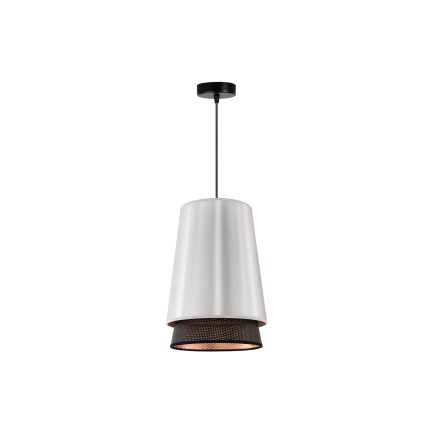 Duolla - Lustra ar auklu BELL SHINY 1xE27/15W/230V d. 25 cm sudraba/melna
