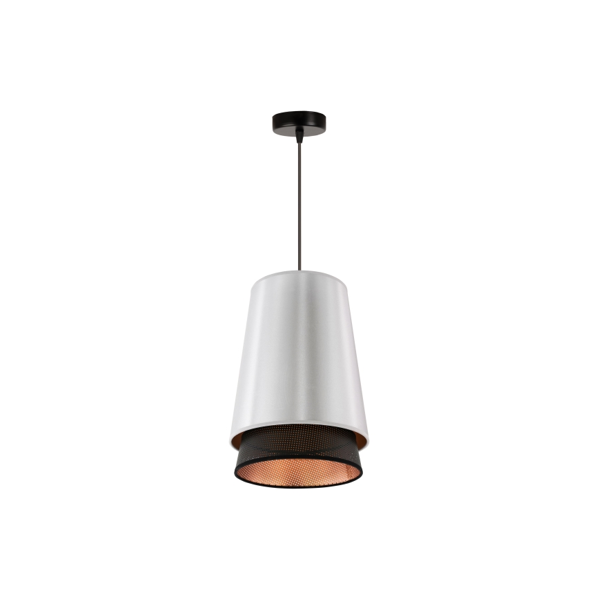 Duolla - Lustra ar auklu BELL SHINY 1xE27/15W/230V d. 25 cm sudraba/melna