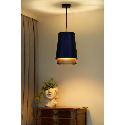Duolla - Lustra ar auklu BELL SHINY 1xE27/15W/230V d. 25 cm zila/varš