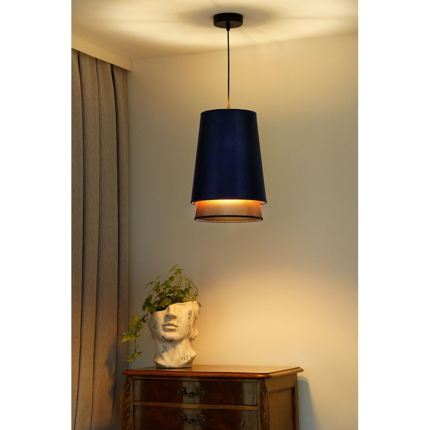 Duolla - Lustra ar auklu BELL SHINY 1xE27/15W/230V d. 25 cm zila/varš