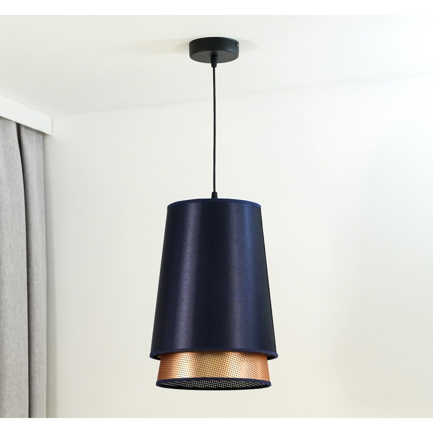 Duolla - Lustra ar auklu BELL SHINY 1xE27/15W/230V d. 25 cm zila/varš