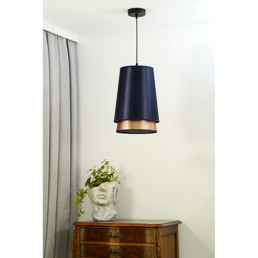 Duolla - Lustra ar auklu BELL SHINY 1xE27/15W/230V d. 25 cm zila/varš