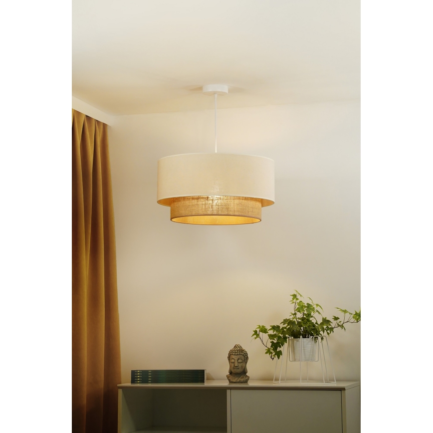 Duolla - Lustra ar auklu BOHO 1xE27/15W/230V bēša/brūna