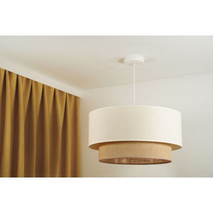 Duolla - Lustra ar auklu BOHO 1xE27/15W/230V bēša/brūna