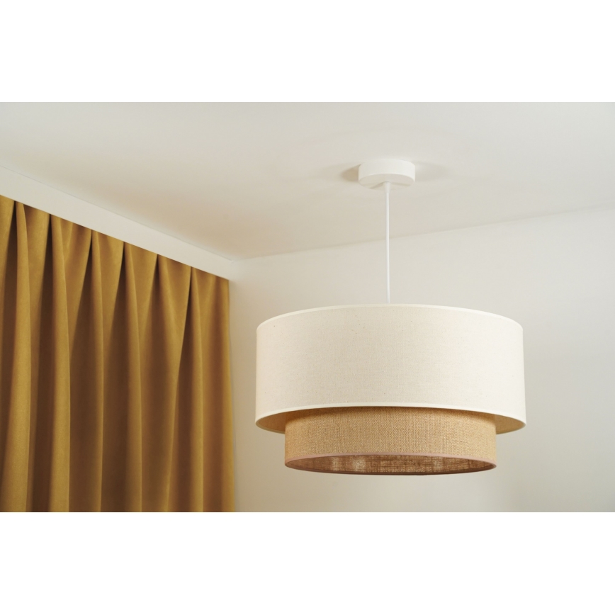 Duolla - Lustra ar auklu BOHO 1xE27/15W/230V bēša/brūna