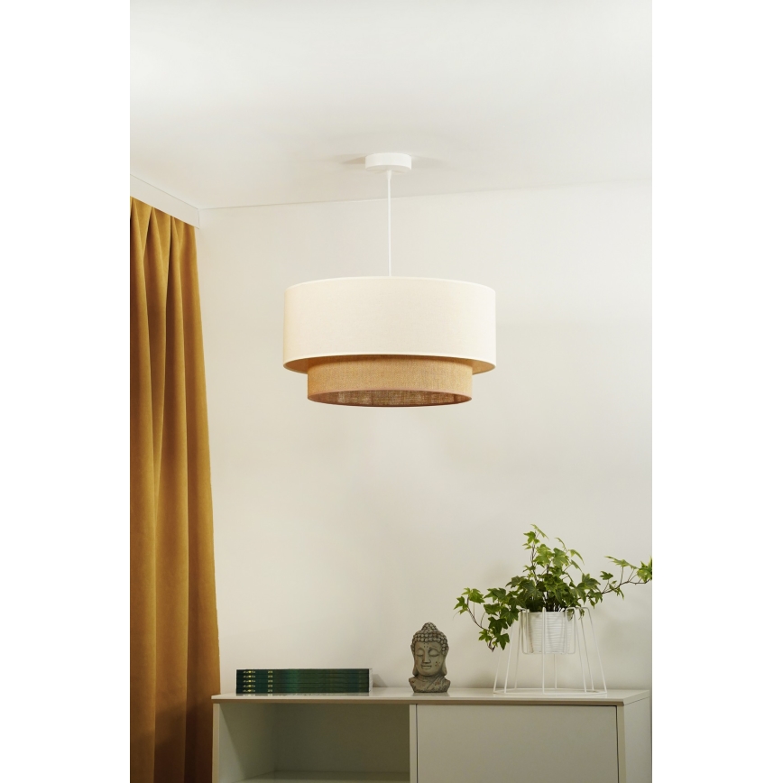 Duolla - Lustra ar auklu BOHO 1xE27/15W/230V bēša/brūna