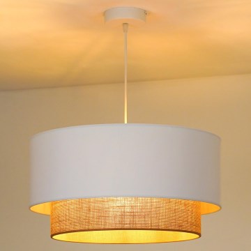 Duolla - Lustra ar auklu BOHO 1xE27/15W/230V d. 45 cm balta/brūna
