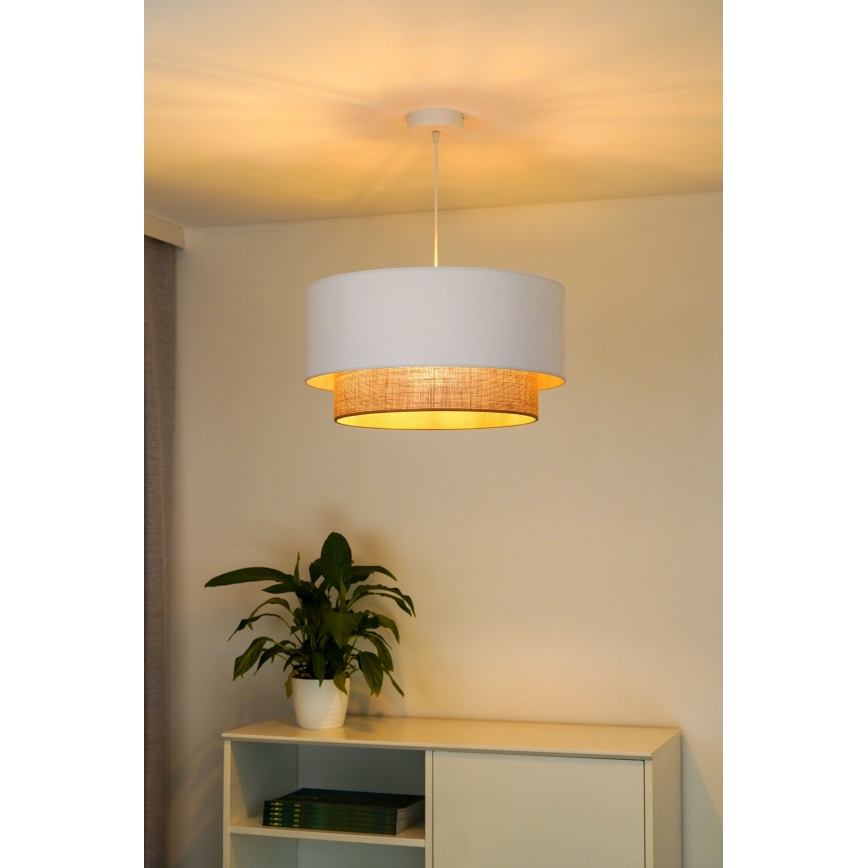 Duolla - Lustra ar auklu BOHO 1xE27/15W/230V d. 45 cm balta/brūna
