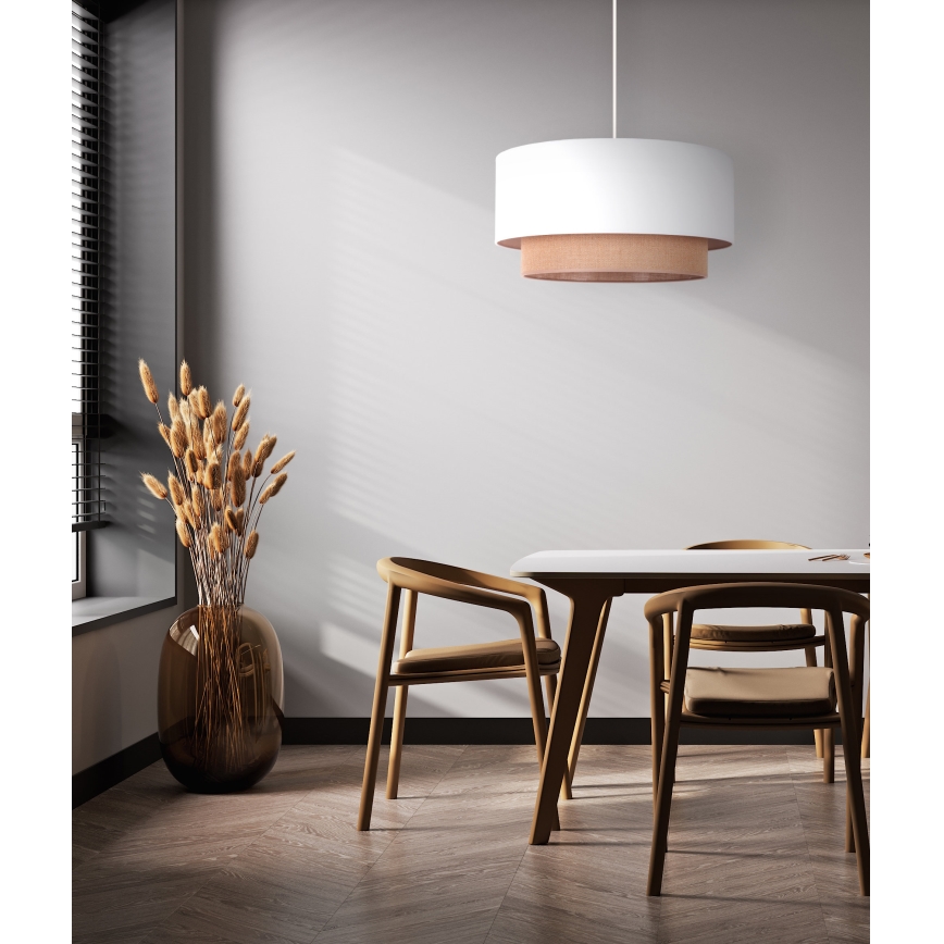 Duolla - Lustra ar auklu BOHO 1xE27/15W/230V d. 45 cm balta/brūna