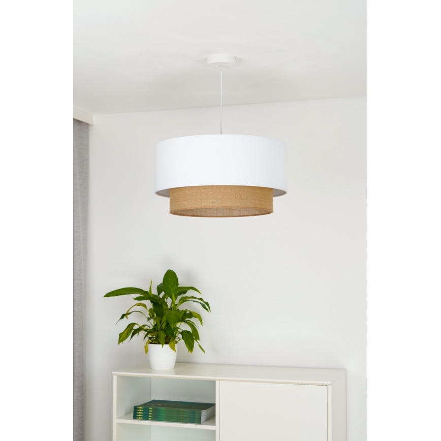 Duolla - Lustra ar auklu BOHO 1xE27/15W/230V d. 45 cm balta/brūna