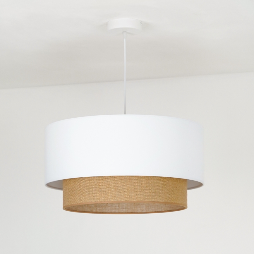 Duolla - Lustra ar auklu BOHO 1xE27/15W/230V d. 45 cm balta/brūna