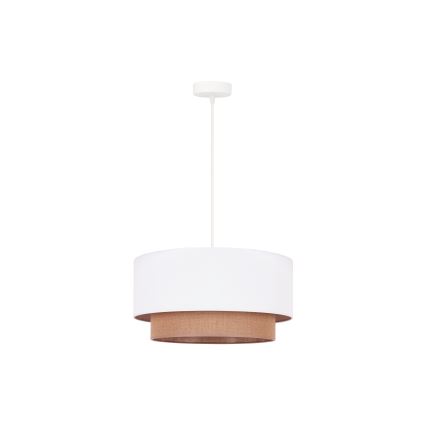 Duolla - Lustra ar auklu BOHO 1xE27/15W/230V d. 45 cm balta/brūna