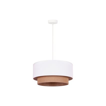 Duolla - Lustra ar auklu BOHO 1xE27/15W/230V d. 45 cm balta/brūna