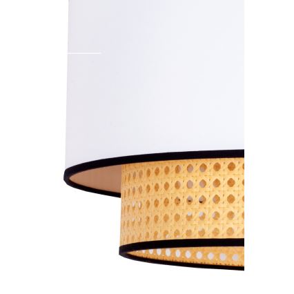 Duolla - Lustra ar auklu BOHO 1xE27/15W/230V d. 45 cm balta/rotanga