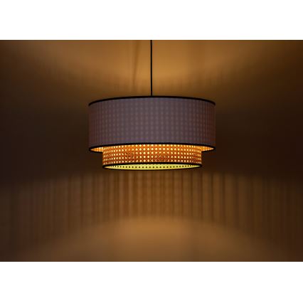 Duolla - Lustra ar auklu BOHO 1xE27/15W/230V d. 45 cm balta/rotanga