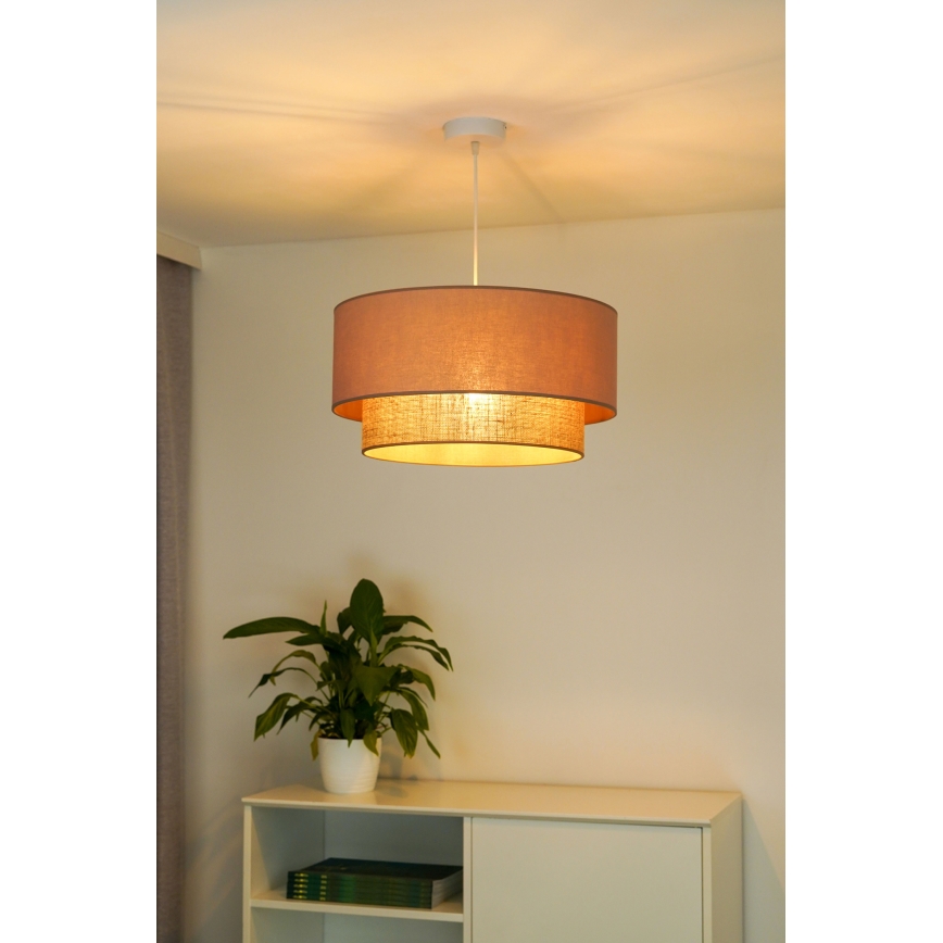 Duolla - Lustra ar auklu BOHO 1xE27/15W/230V d. 45 cm bēša/brūna
