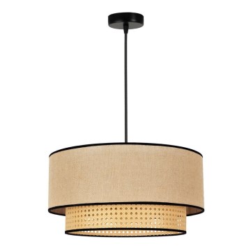 Duolla - Lustra ar auklu BOHO 1xE27/15W/230V d. 45 cm bēša/rotanga